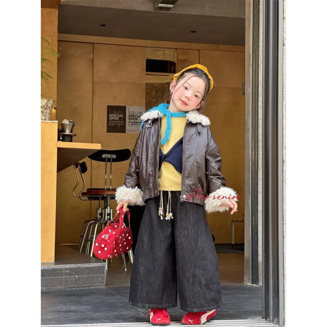 Aoo·25冬~带毛领皮外套25D58018（童装汉服）