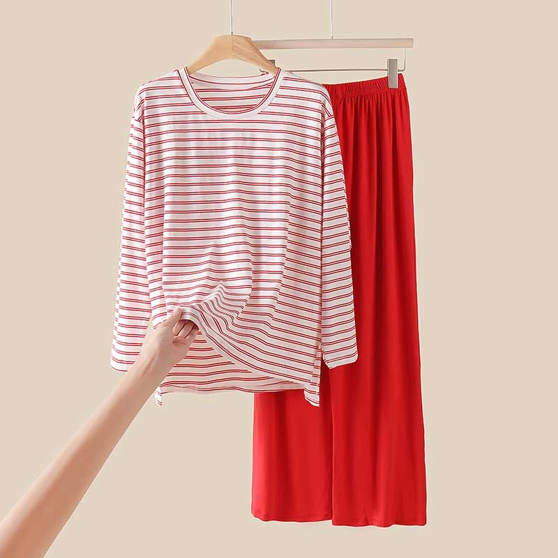 女秋冬带胸垫长袖长裤可外穿家居服套装睡衣FYZ    YQ00086  BC