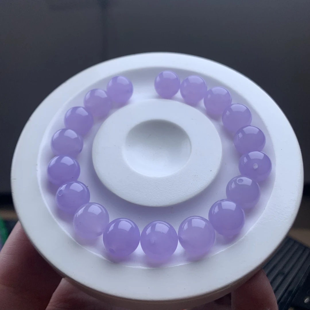 天然缅甸翡翠A货 卡10mm紫珠 多样性发货其1