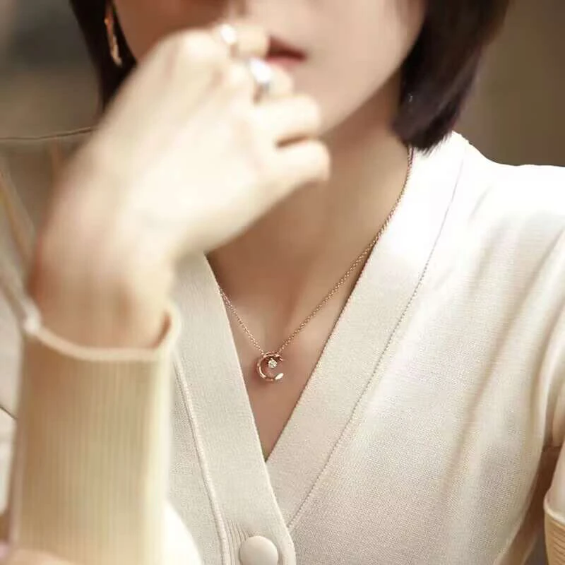 铜合金项链 《货号6097》菱格纹简约项链（链长42+5）