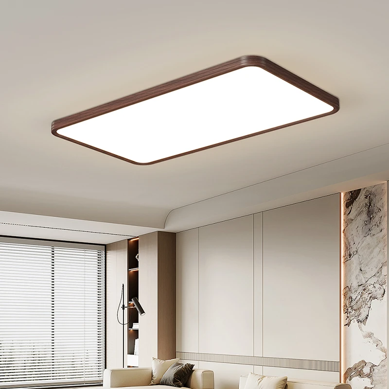 AUX/奥克斯照明客厅灯吸顶灯中古风黑胡桃木卧室餐厅简约广东灯具