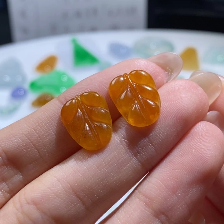 定制翡翠未镶嵌叶子