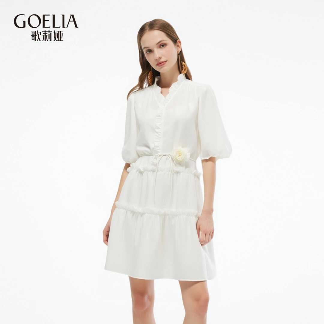 歌莉娅 新品  天丝混纺连衣裙配吊带打底裙1E5R4K830