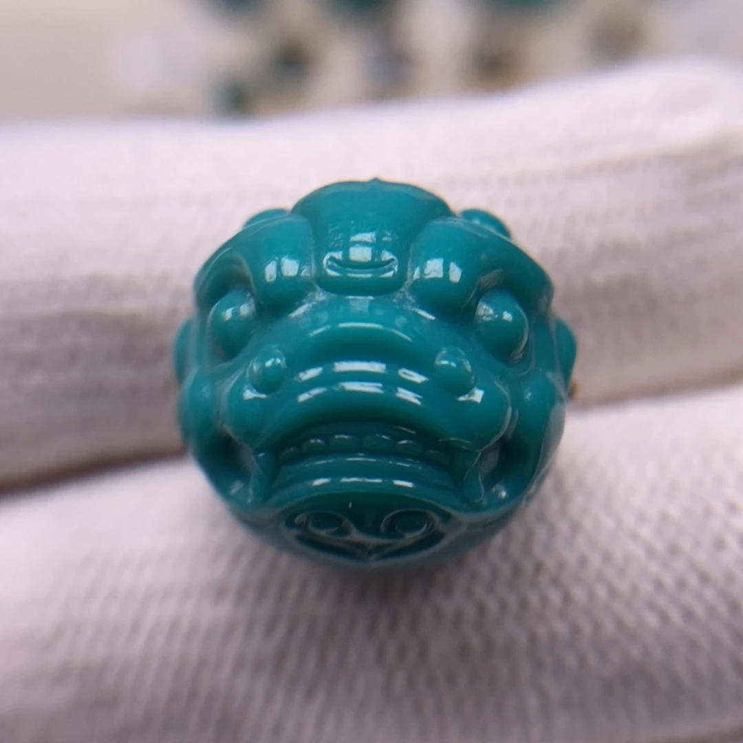 未镶嵌绿松石兽珠17.2mmAA121