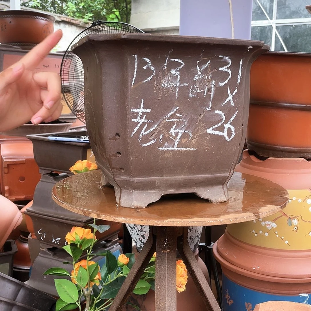 31切角四方花盆紫砂花盆