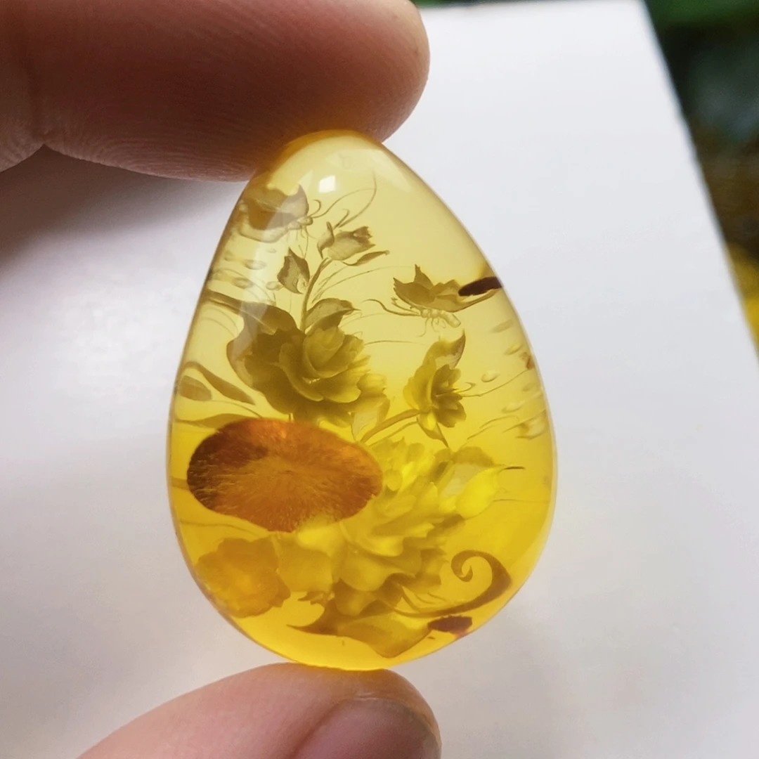 【闪购商品】琥珀（花珀）吊坠(不含链)未镶嵌