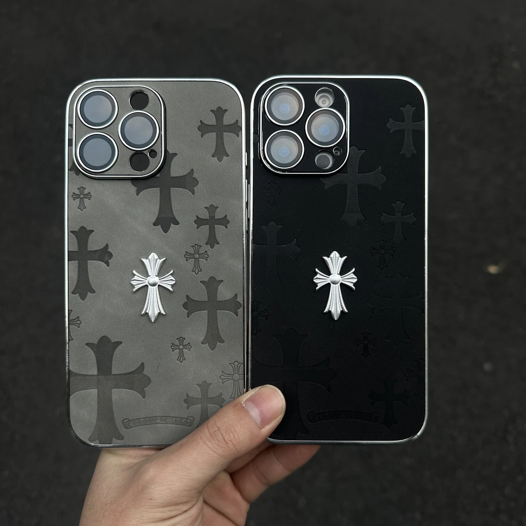 立标十字架潮牌适用苹果17iphone16151413promax全包边情侣手机壳