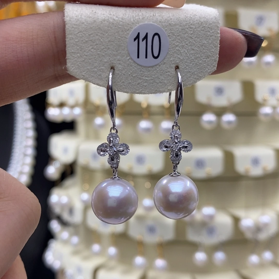 淡水珍珠耳饰银S925镶嵌