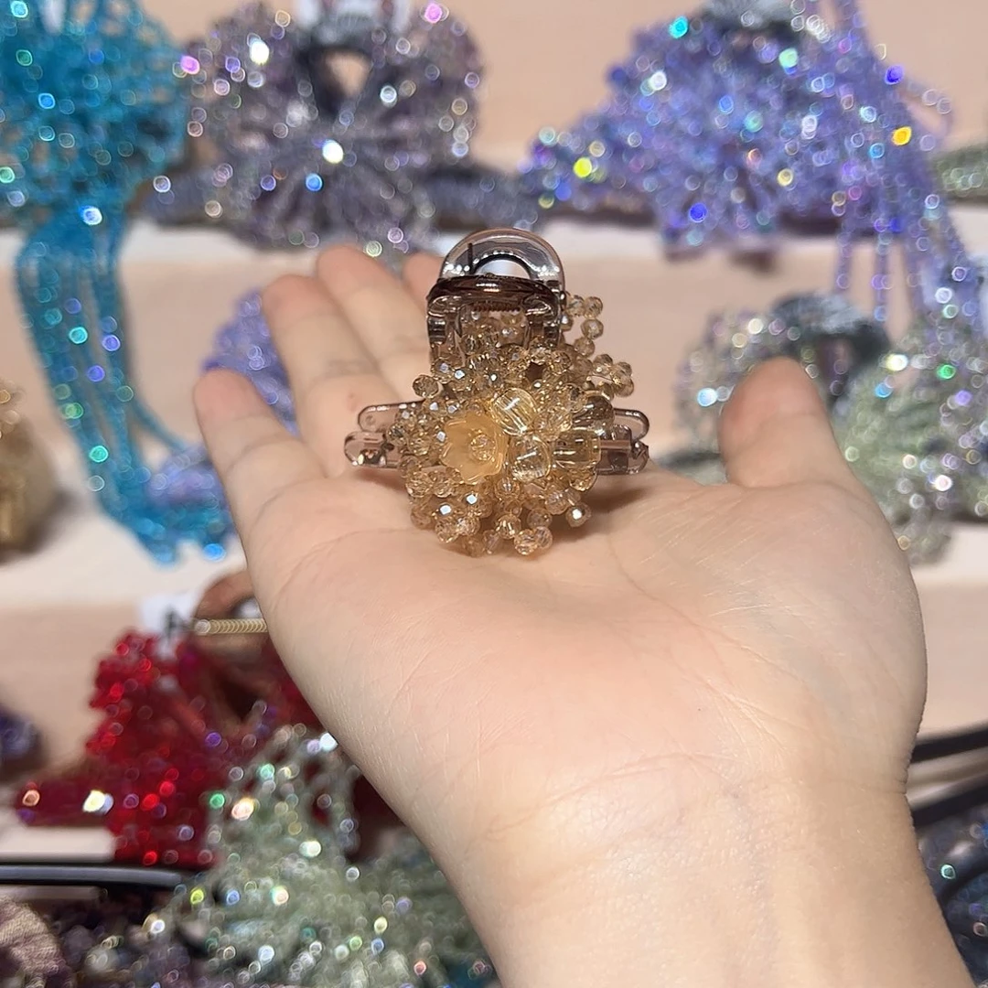 仿水晶非金属29号一对小抓加流苏