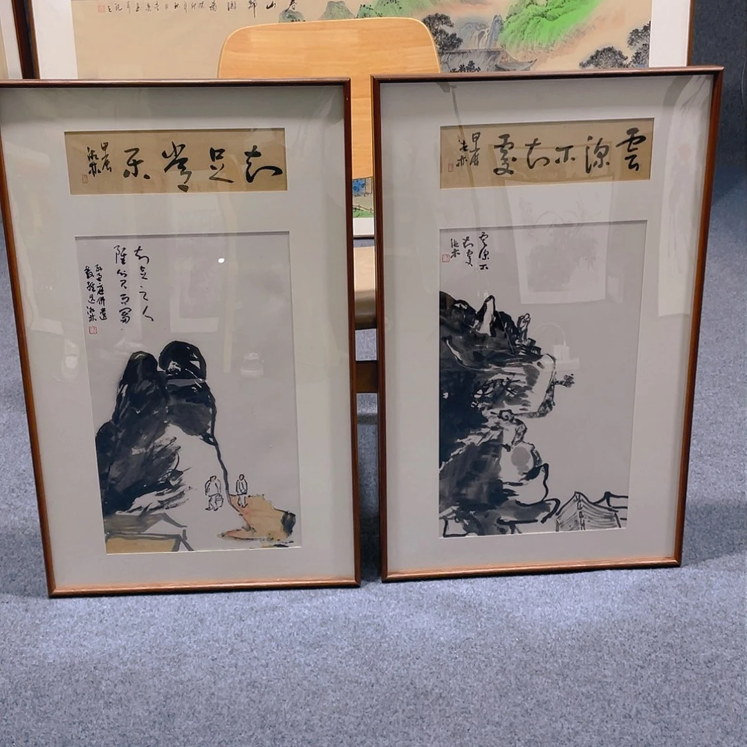 国画手绘作品带框