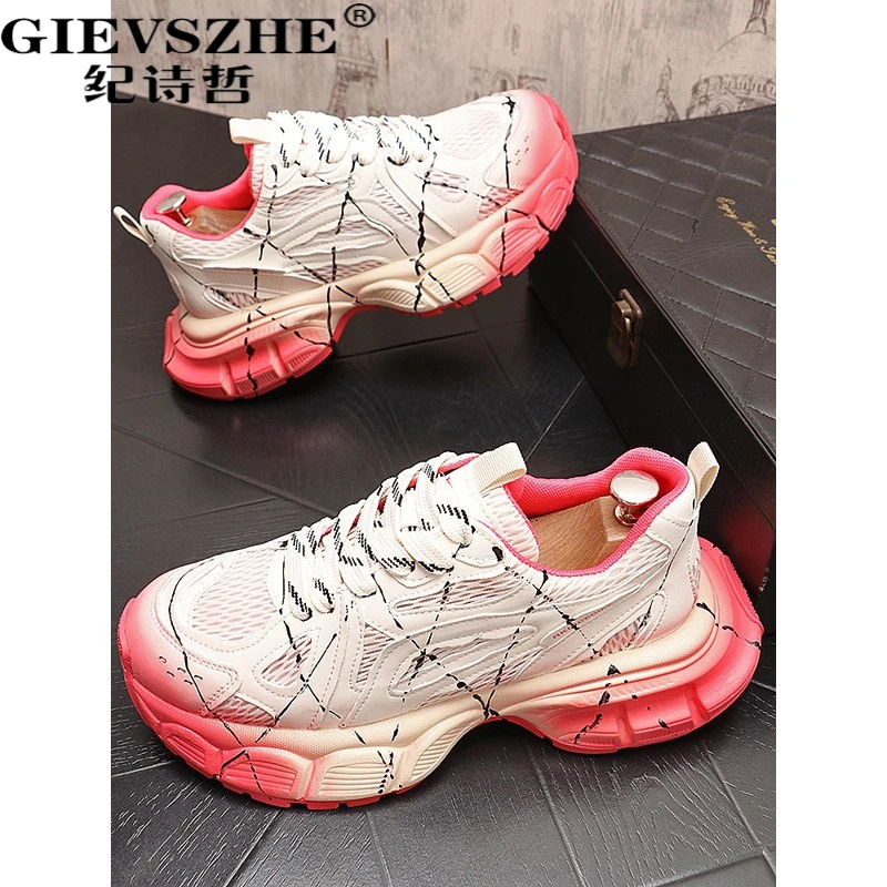 纪诗哲男士老爹鞋潮流新款百搭休闲鞋轻奢高端秋黑色男士秋季老爹