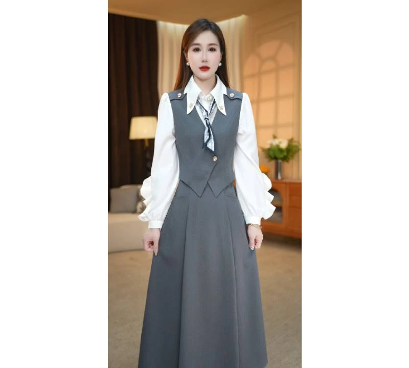 【连衣裙】秋季时尚修身减龄通勤连衣裙M-4XL