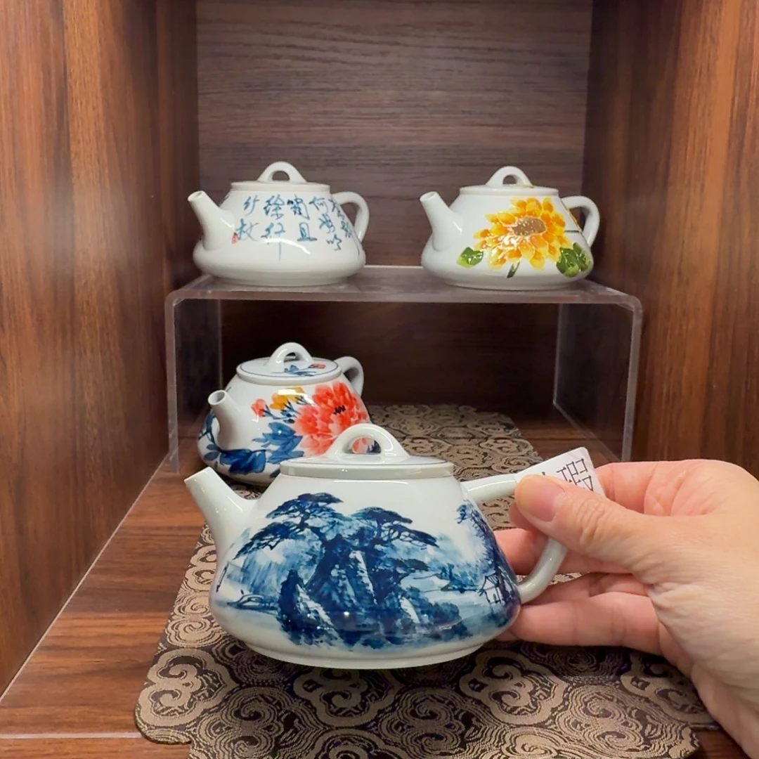 釉下手绘茶具微瑕