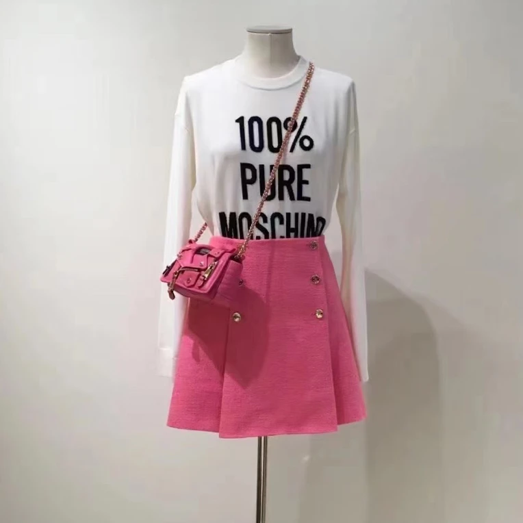 99新 GUCCI/古驰 42码 Gucci 粉色双排虎头扣半身裙 99新 sz0217