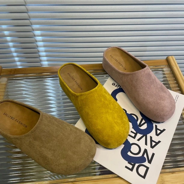 2025春夏经典真皮牛皮中跟复古学院减龄休闲勃肯鞋女鞋