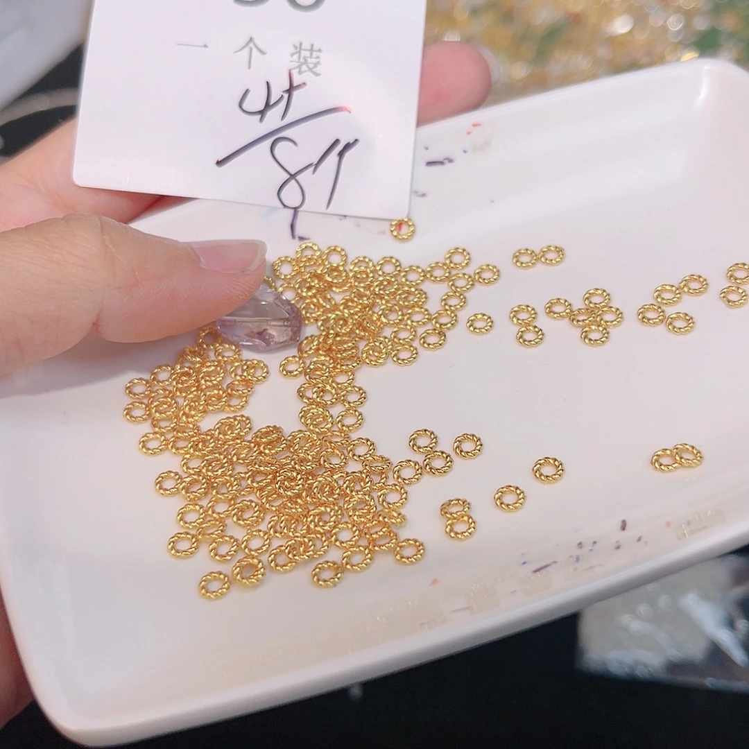 紫晶珠宝半成品银S925镀金镶嵌50