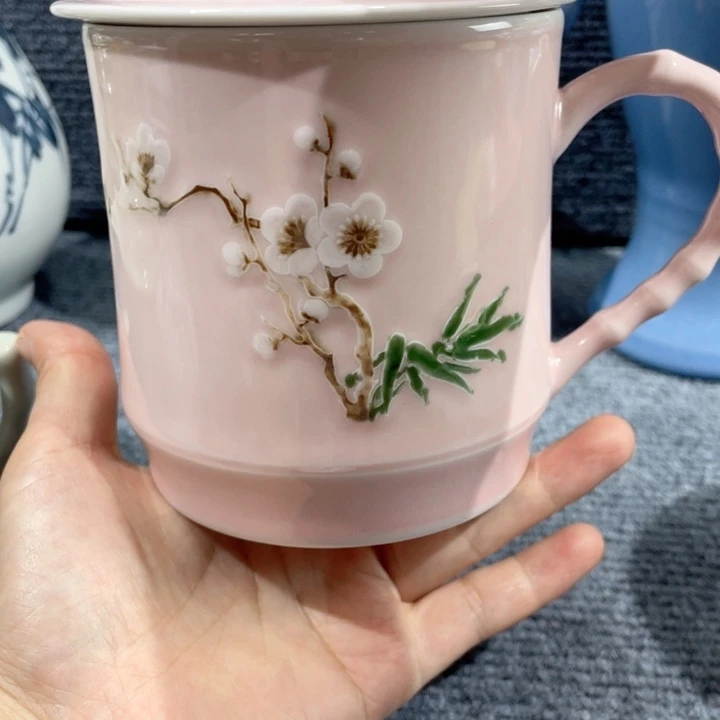 @***M景德镇陶瓷 柴窑单色釉办公杯