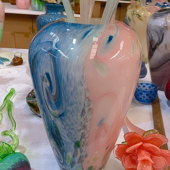 琉璃琉璃花瓶高30口9