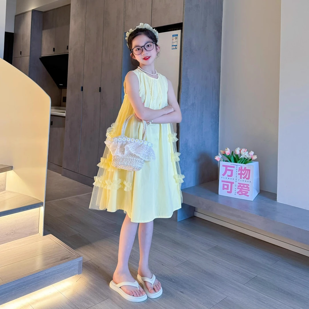 女童超好看的连衣裙2025夏季新款儿童背心裙洋气女孩夏装公主裙子