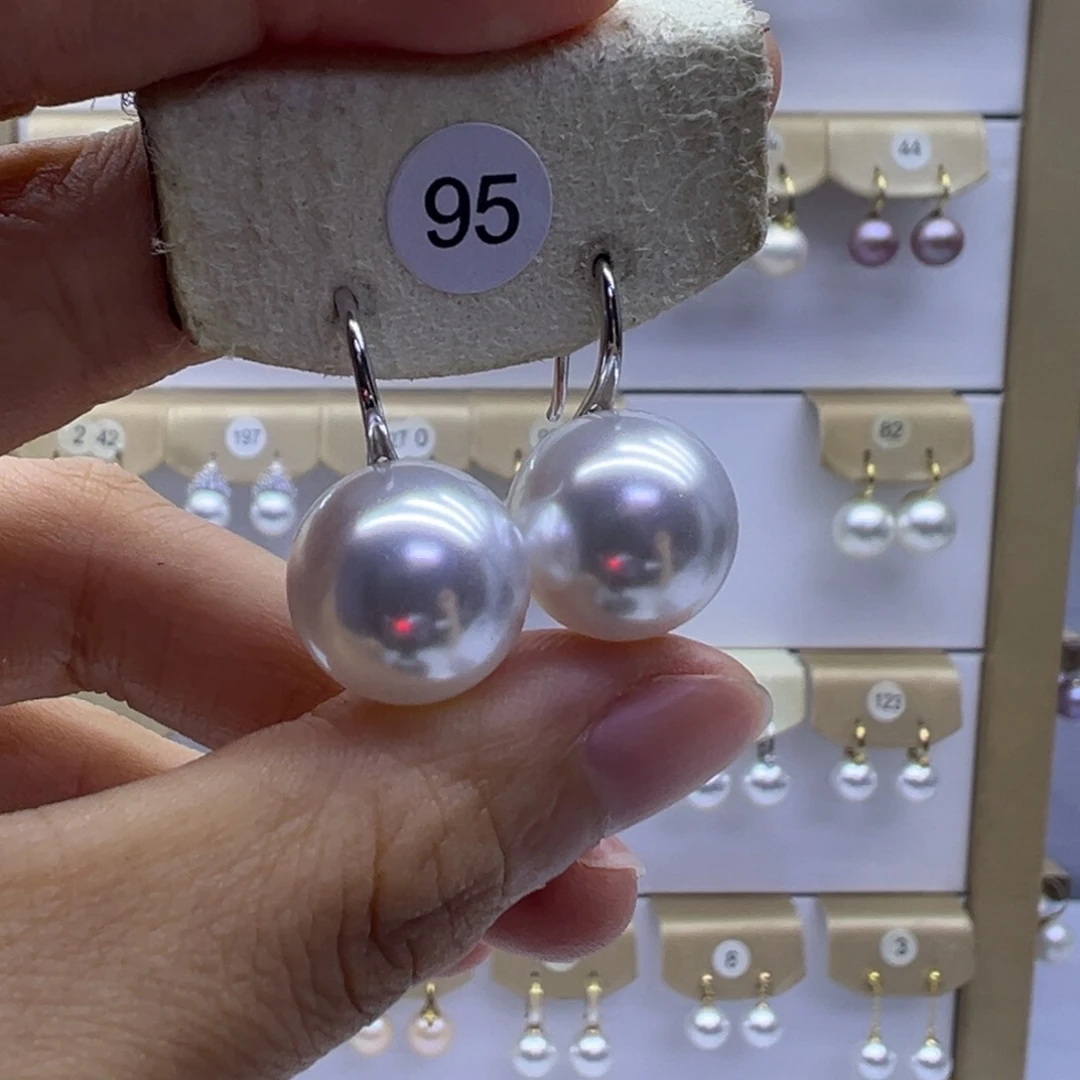 银S925镶嵌耳饰淡水珍珠