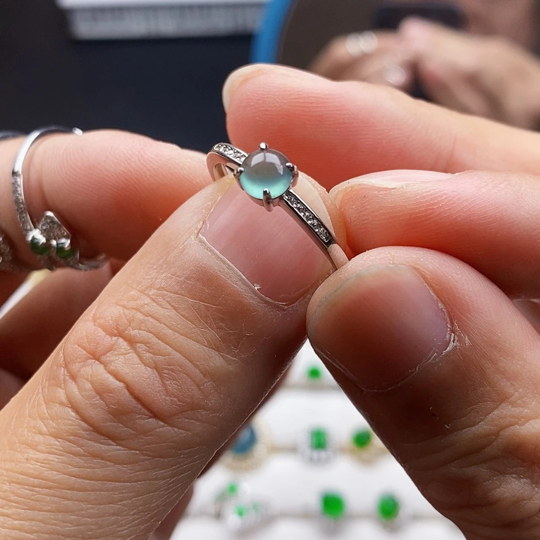 银S925镶嵌戒指翡翠N戒指