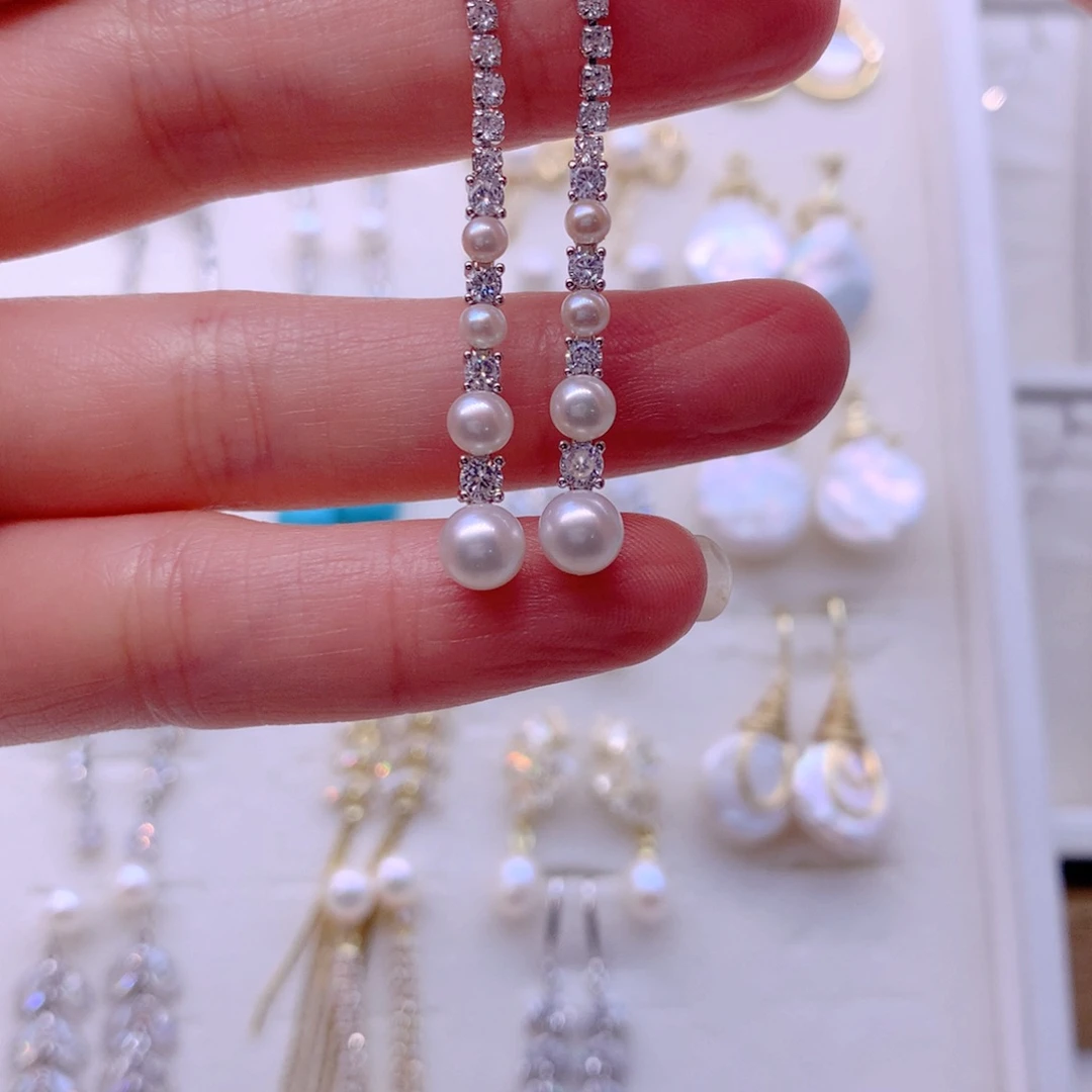 淡水珍珠耳饰合金