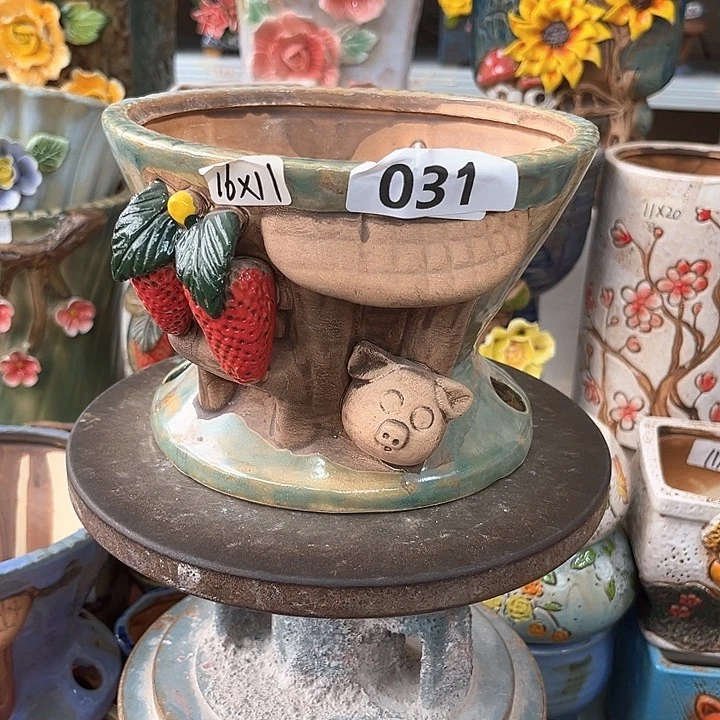 紫砂花盆粗陶材质多肉花盆