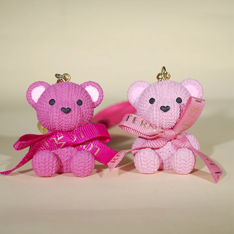 韩国东大门nyunyu蝴蝶结小熊百搭高级感包包扣钥匙扣手机挂件可爱