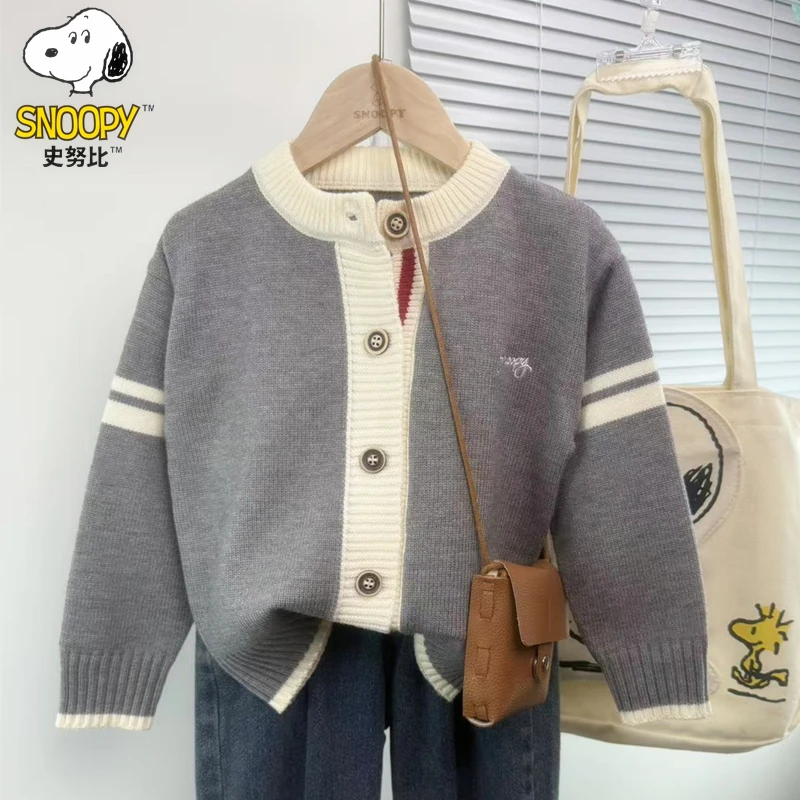 Snoopy/史努比男女童春秋装长袖宝宝儿童毛衣针织开衫春季外套潮