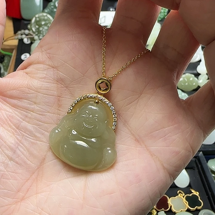 吊坠(赠链)银S925镶嵌和田玉