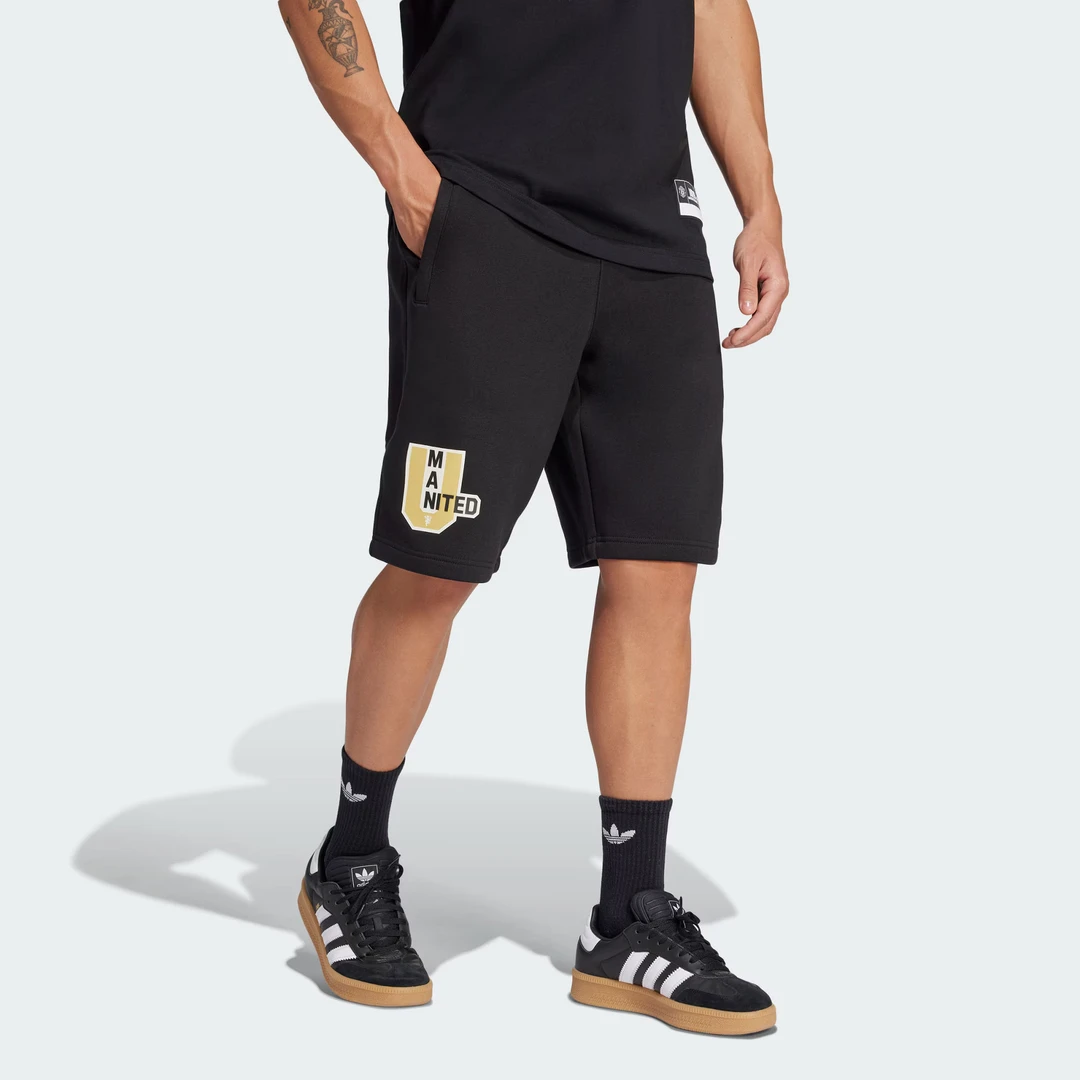 Adidas阿迪达斯【官方正品】男子曼联足球休闲文化运动短裤JF0362