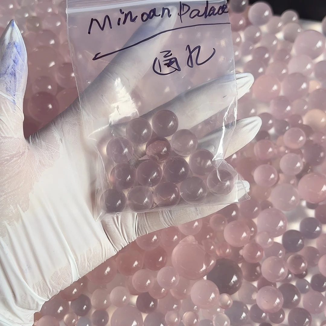 M***e未镶嵌手串水晶天然粉水单珠通孔