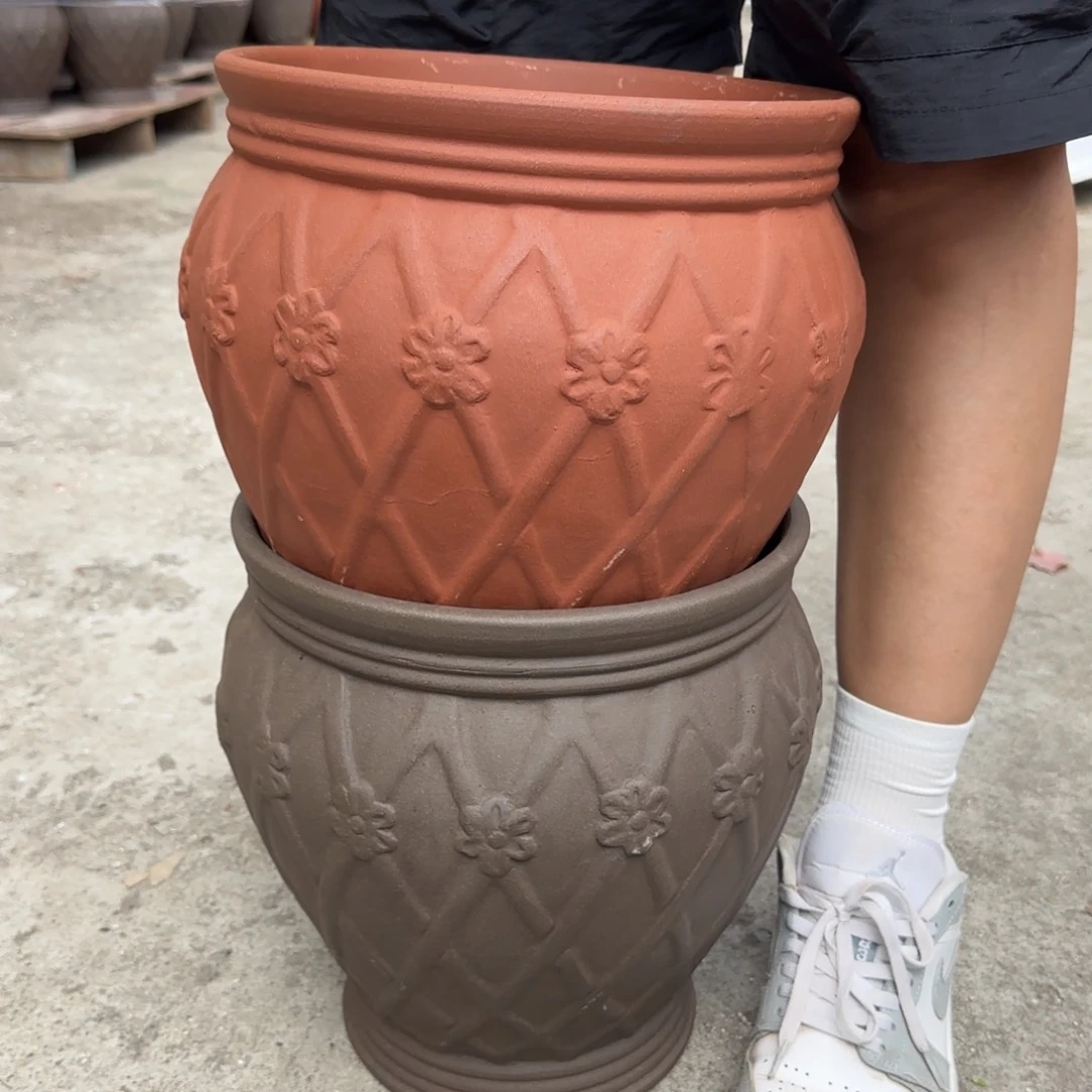 紫砂花盆口28高30宜兴紫砂