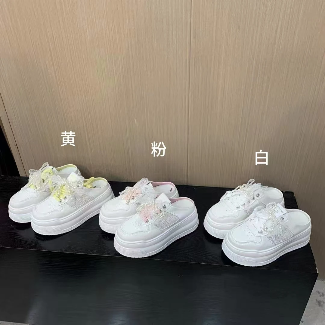 DACPAN-“橡皮糖果”蝴蝶结半拖小白鞋 跟高6  2025/盼·PPB 1010