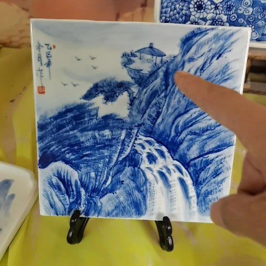 冰***泉景德镇釉下彩手绘