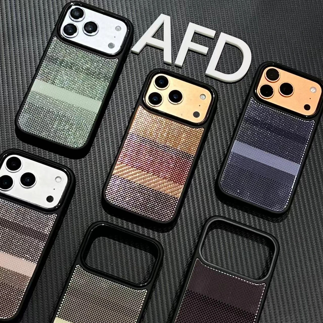 GGBond复古鎏金凯夫拉纹适用苹果17/16手机壳华为p70vivo小米oppo