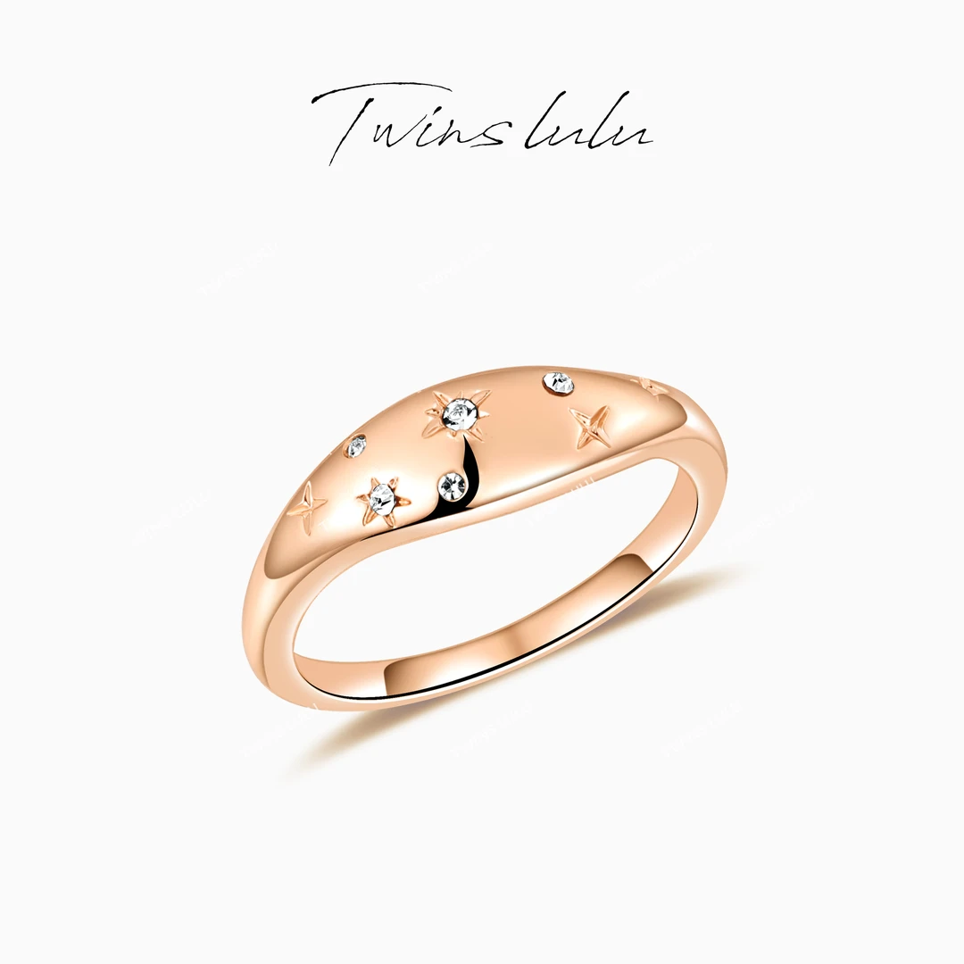 TWINS LULU 【六芒星】轻奢小众时尚经典饰品六芒星戒指TSS7679