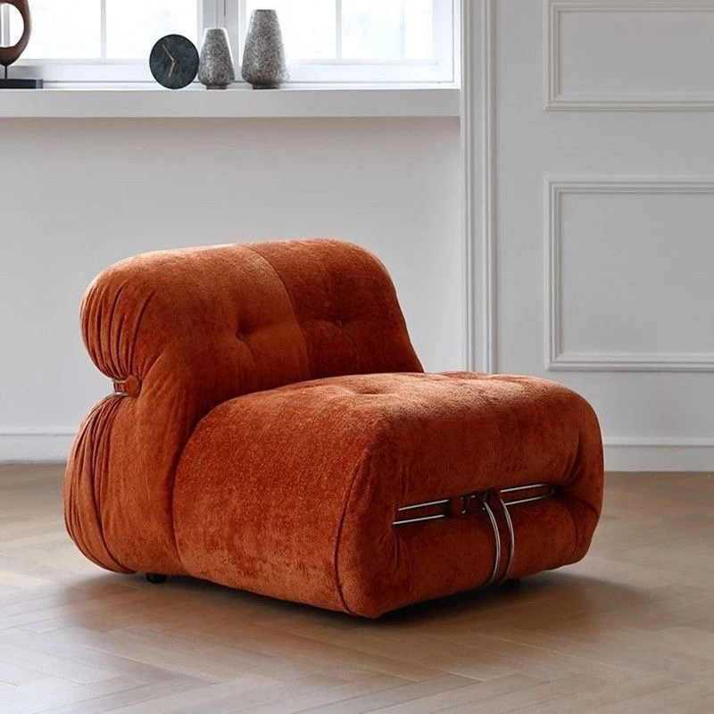 现代简约复古河马布艺沙发设计师钢牙网红款中小户型客厅懒人沙发