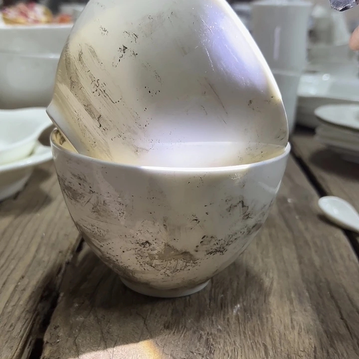 国营尾货骨瓷汤碗一对口径13