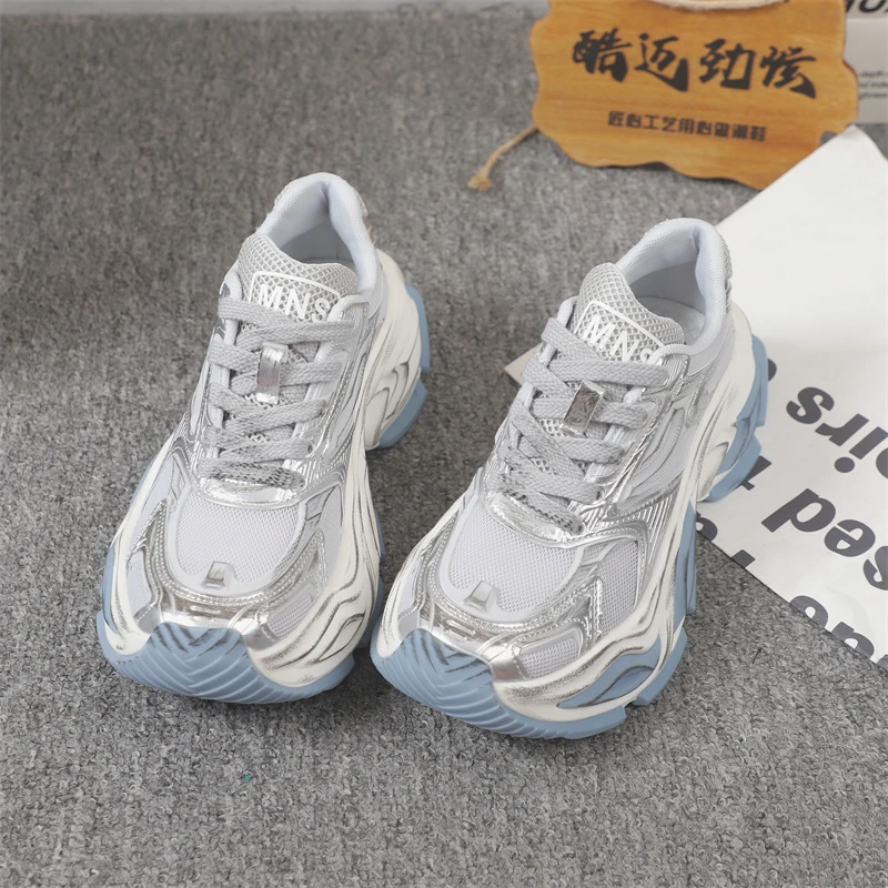 潮牌男鞋新款夏季网面透气潮男鞋舒适厚底休闲男鞋软底时尚老爹鞋