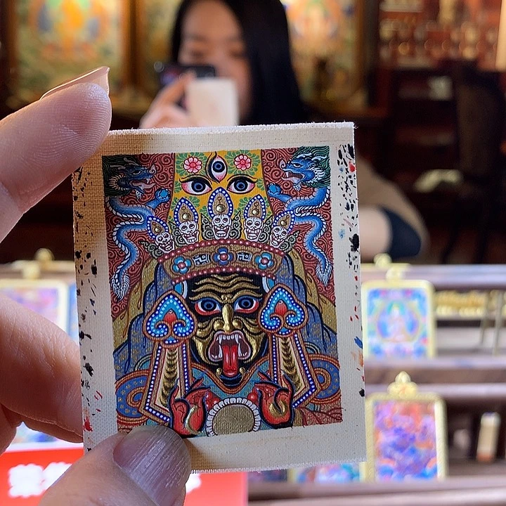 吊坠天**运热贡纯手绘唐卡扎基