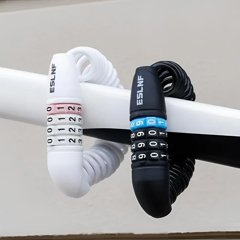 头盔锁自行车锁便携防盗四位密码锁山地公路车电动车摩托车链条锁