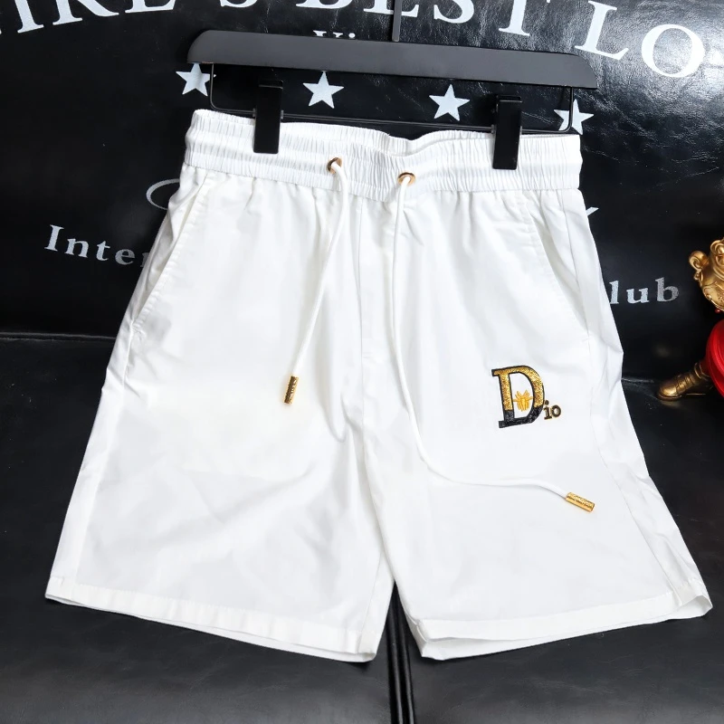 利尼科比利潮牌短裤男士夏季休闲裤薄款修身潮流印花5分裤中裤