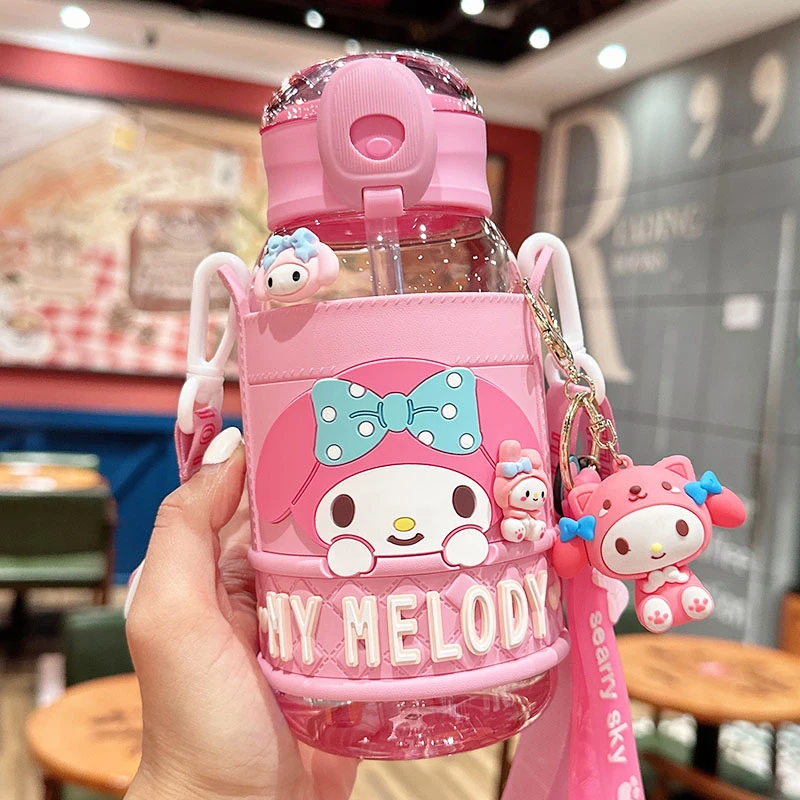 儿童水杯幼儿园女孩可爱吸管杯夏季上学专用大容量小学生便携杯子