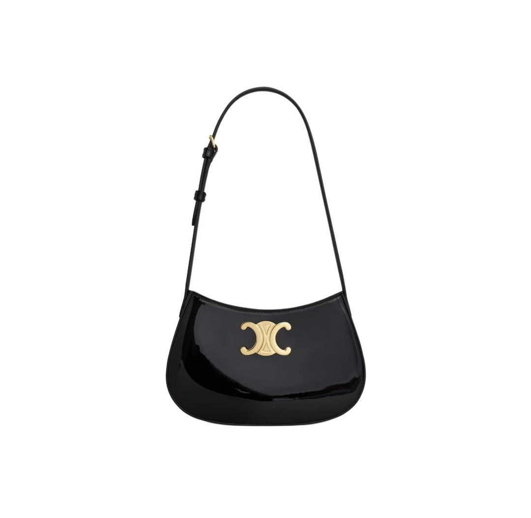 未使用 Celine/思琳 经典TILLY漆皮亮面单肩腋下包 现货中号