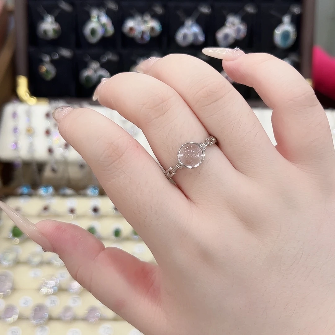 酸****银S925镶嵌蛇纹石玉戒指