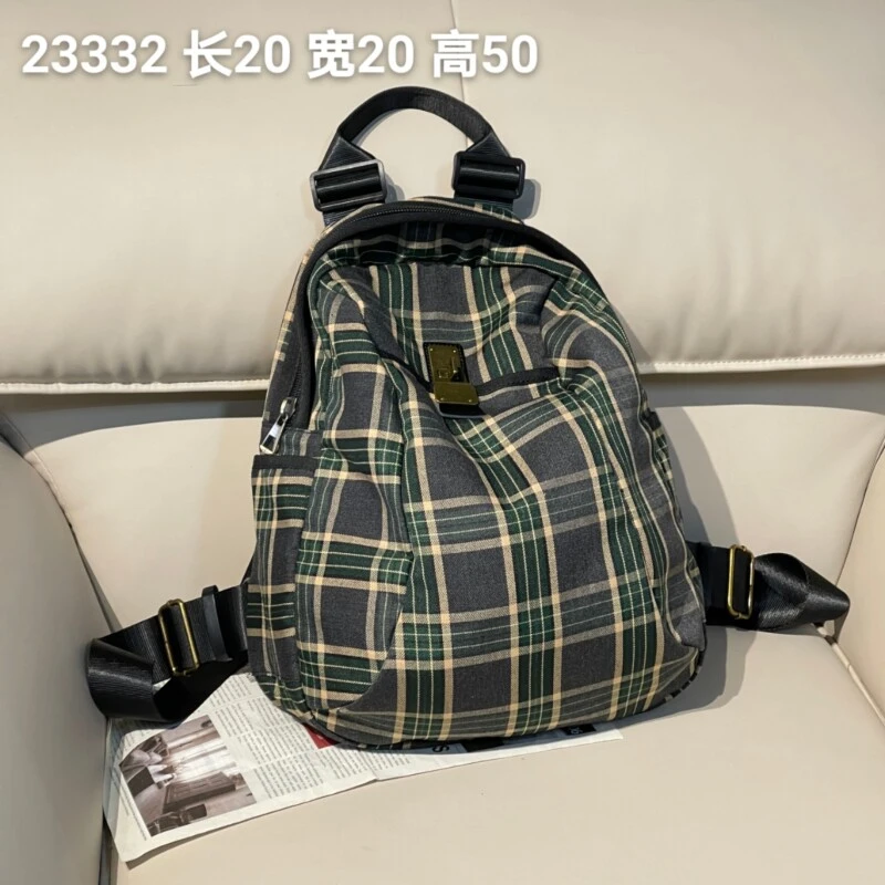 【八妹】23332 格子双肩包