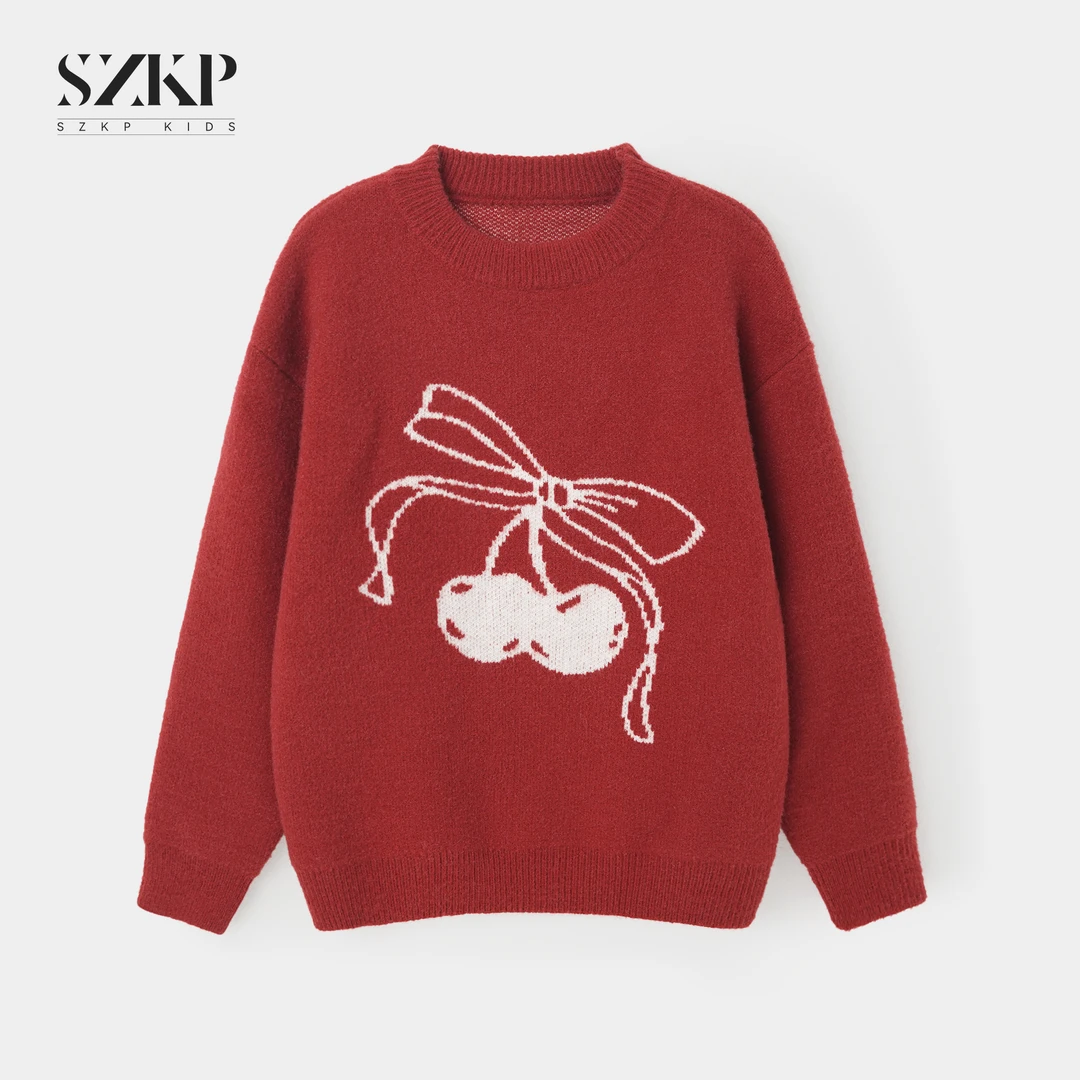 SZKP冬季新款女童装保暖上衣中大童休闲儿童加厚毛衣MFYD557349