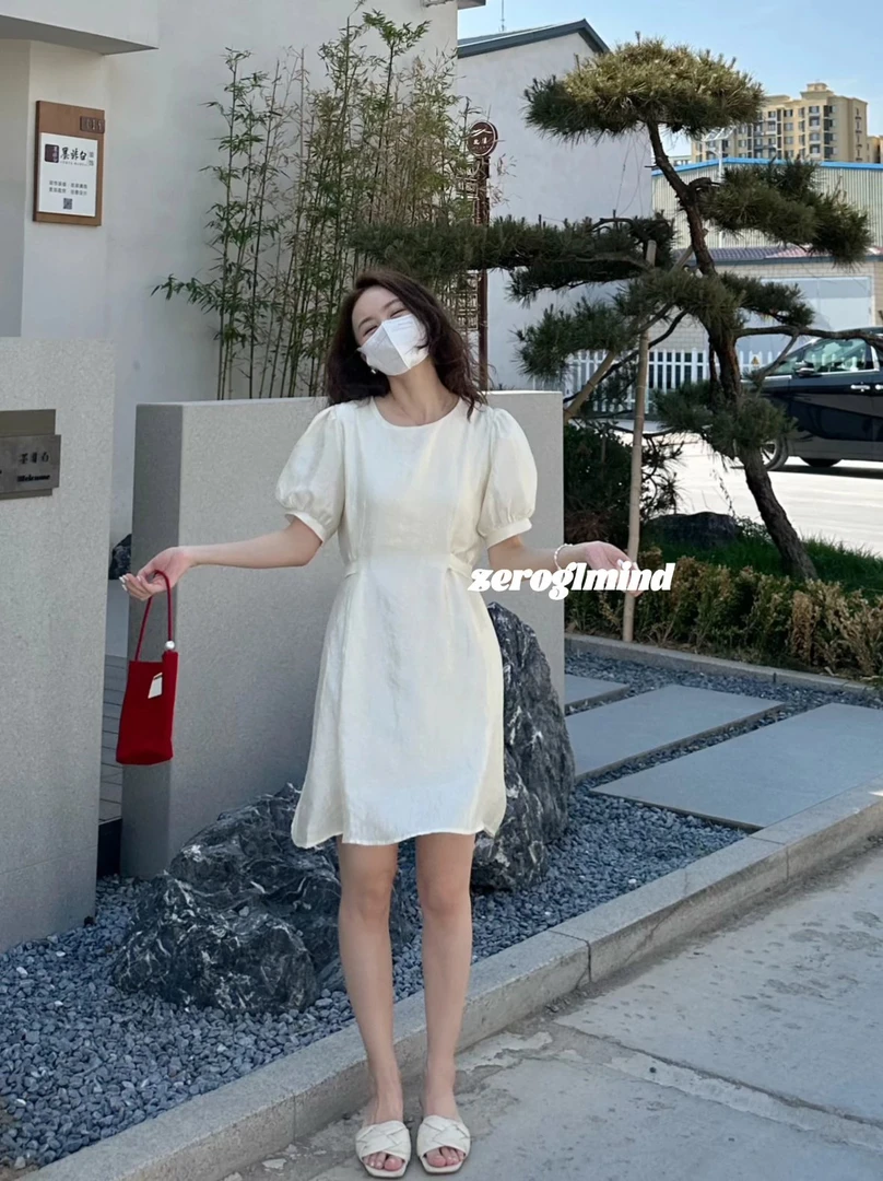 zeroglmind简素bs071白色连衣裙71689