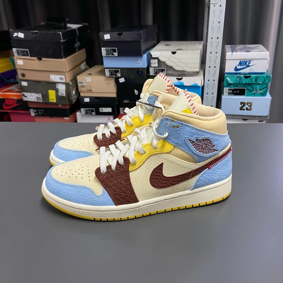 95新 MM6 42.5码 无原盒 Jordan1 aj1 mid 非洲风情12035047